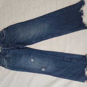 We The Free Women's Size 24 Distressed Raw Hem Cotton Jeans